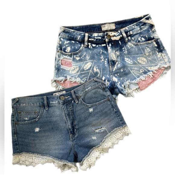 Free People Pants - Free People Denim Shorts Bundle Size 28 (2 Pairs)